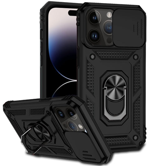 For iPhone 14 Pro Max Sliding Camshield Holder Phone Case (Black) - iPhone 14 Pro Max Cases by buy2fix | Online Shopping UK | buy2fix