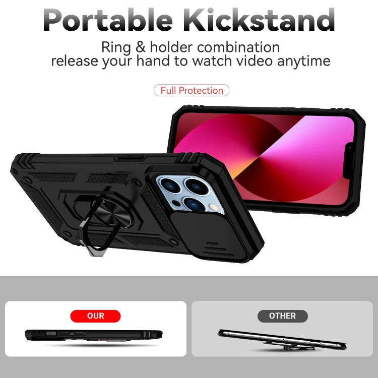 For iPhone 14 Pro Max Sliding Camshield Holder Phone Case (Black) - iPhone 14 Pro Max Cases by buy2fix | Online Shopping UK | buy2fix