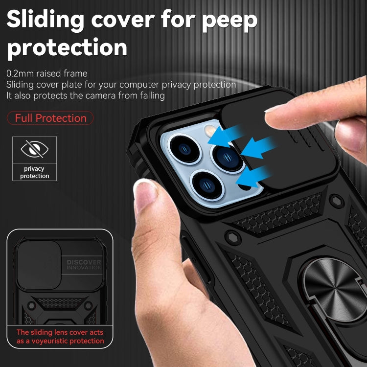 For iPhone 14 Pro Max Sliding Camshield Holder Phone Case (Black) - iPhone 14 Pro Max Cases by buy2fix | Online Shopping UK | buy2fix