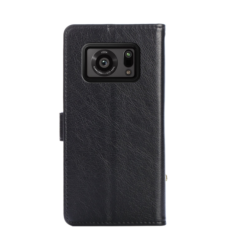 For Sharp Aquos R6 Zipper Bag Leather Phone Case(Black) - More Brand by buy2fix | Online Shopping UK | buy2fix