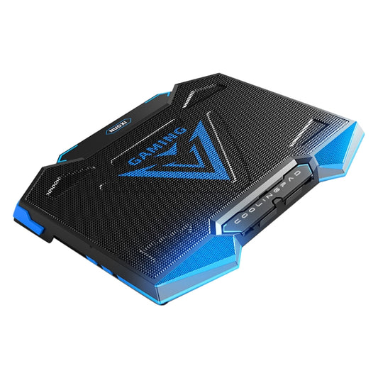5 Fan 2 USB Lifting Folding Laptop Cooling Stand(Black Blue) - Fan Cooling by buy2fix | Online Shopping UK | buy2fix