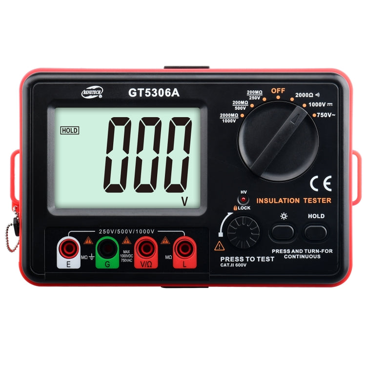 BENETECH GT5306A Insulation Resistance Tester, Battery Not Included - Battery & Resistance Tester by BENETECH | Online Shopping UK | buy2fix