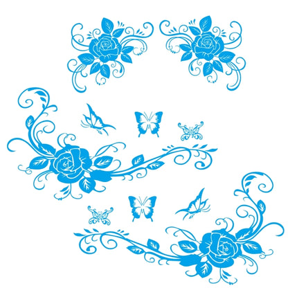 2 PCS/Set D-72 Butterfly Love Flower Pattern Car Modified Decorative Sticker(Blue) by buy2fix