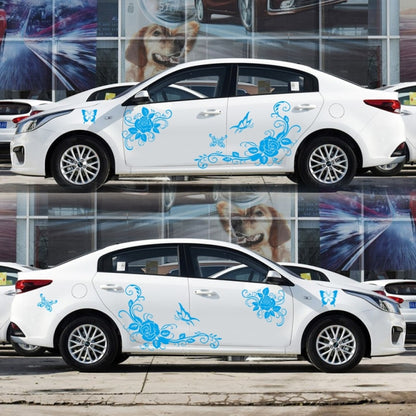 2 PCS/Set D-72 Butterfly Love Flower Pattern Car Modified Decorative Sticker(Blue) by buy2fix