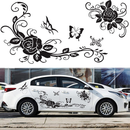 2 PCS/Set D-72 Butterfly Love Flower Pattern Car Modified Decorative Sticker(Blue) by buy2fix