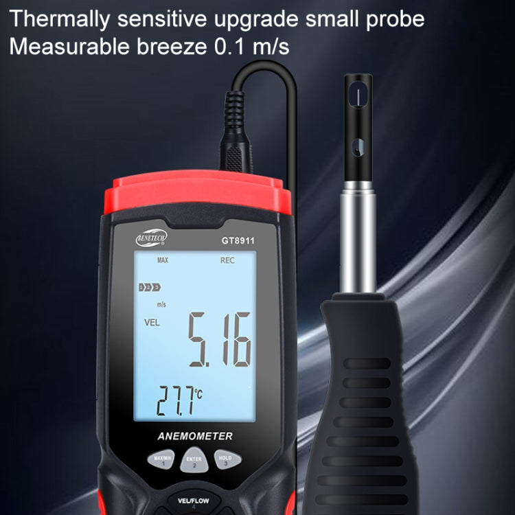 BENETECH GT8911 Handheld Digital LCD Hot Wire Anemometer - Tachometers & Anemometer by BENETECH | Online Shopping UK | buy2fix