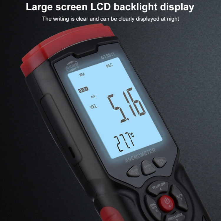 BENETECH GT8911 Handheld Digital LCD Hot Wire Anemometer - Tachometers & Anemometer by BENETECH | Online Shopping UK | buy2fix