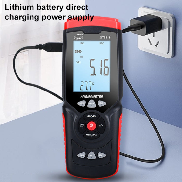 BENETECH GT8911 Handheld Digital LCD Hot Wire Anemometer - Tachometers & Anemometer by BENETECH | Online Shopping UK | buy2fix