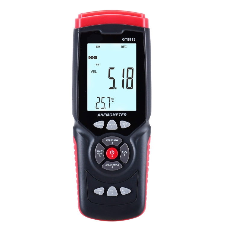 GT8913 Handheld Digital LCD Hot Wire Anemometer, Battery Not Included - Tachometers & Anemometer by buy2fix | Online Shopping UK | buy2fix