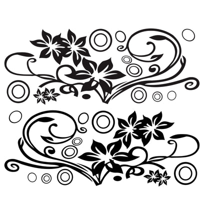 2 PCS/Set D-75 Flower Vine Pattern Car Modified Decorative Sticker(Black) by buy2fix