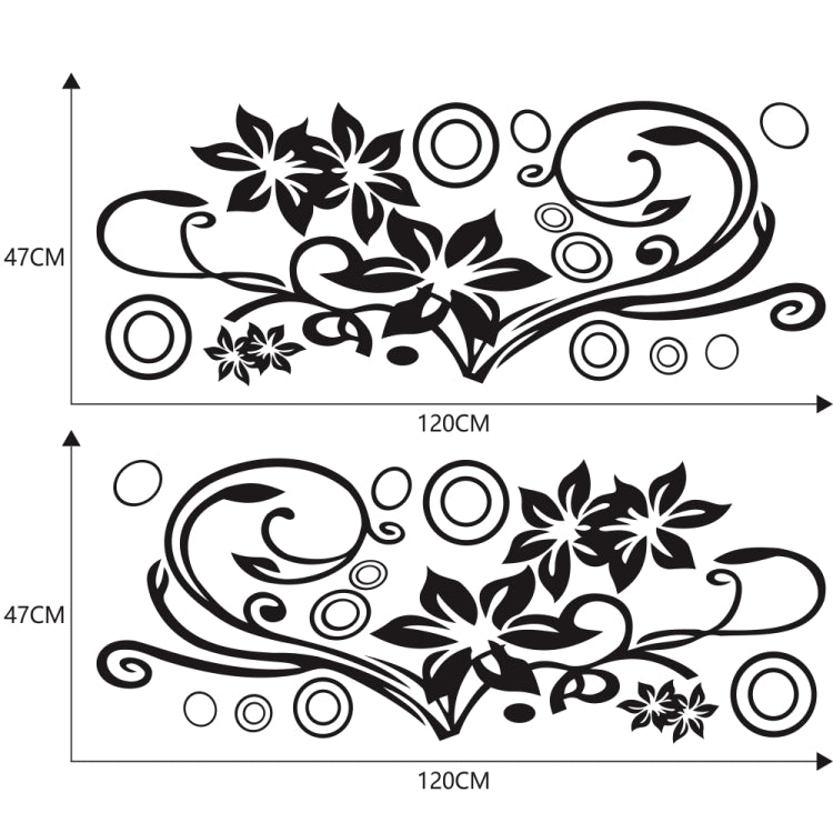 2 PCS/Set D-75 Flower Vine Pattern Car Modified Decorative Sticker(Black) by buy2fix
