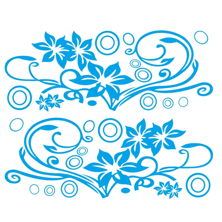 2 PCS/Set D-75 Flower Vine Pattern Car Modified Decorative Sticker(Blue) - Decorative Sticker by buy2fix | Online Shopping UK | buy2fix