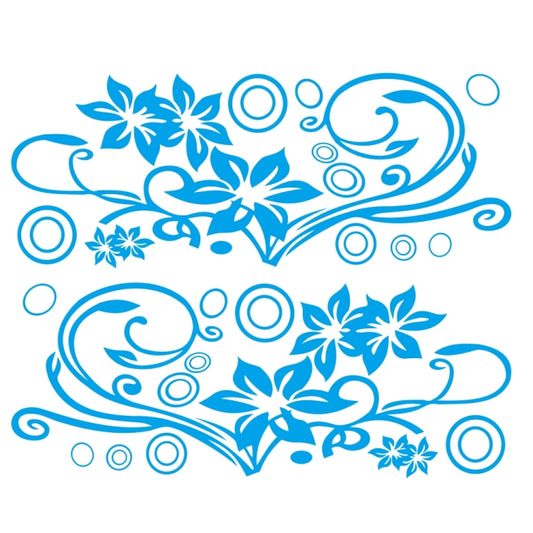 2 PCS/Set D-75 Flower Vine Pattern Car Modified Decorative Sticker(Blue) - Decorative Sticker by buy2fix | Online Shopping UK | buy2fix