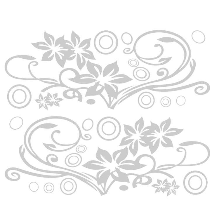 2 PCS/Set D-75 Flower Vine Pattern Car Modified Decorative Sticker(Light Grey) by buy2fix