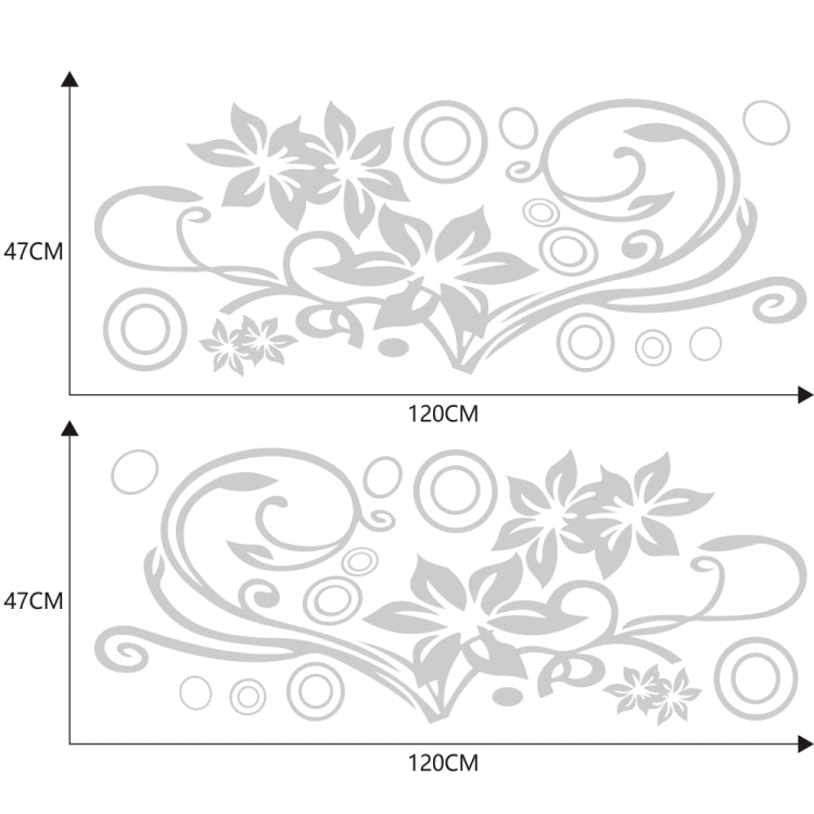 2 PCS/Set D-75 Flower Vine Pattern Car Modified Decorative Sticker(Light Grey) by buy2fix