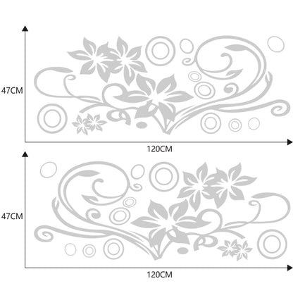 2 PCS/Set D-75 Flower Vine Pattern Car Modified Decorative Sticker(Light Grey) by buy2fix