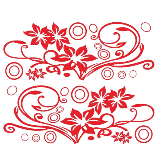2 PCS/Set D-75 Flower Vine Pattern Car Modified Decorative Sticker(Red) - Decorative Sticker by buy2fix | Online Shopping UK | buy2fix