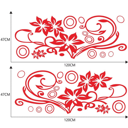 2 PCS/Set D-75 Flower Vine Pattern Car Modified Decorative Sticker(Red) - Decorative Sticker by buy2fix | Online Shopping UK | buy2fix