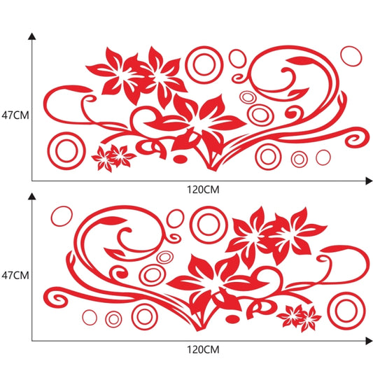 2 PCS/Set D-75 Flower Vine Pattern Car Modified Decorative Sticker(Red) - Decorative Sticker by buy2fix | Online Shopping UK | buy2fix