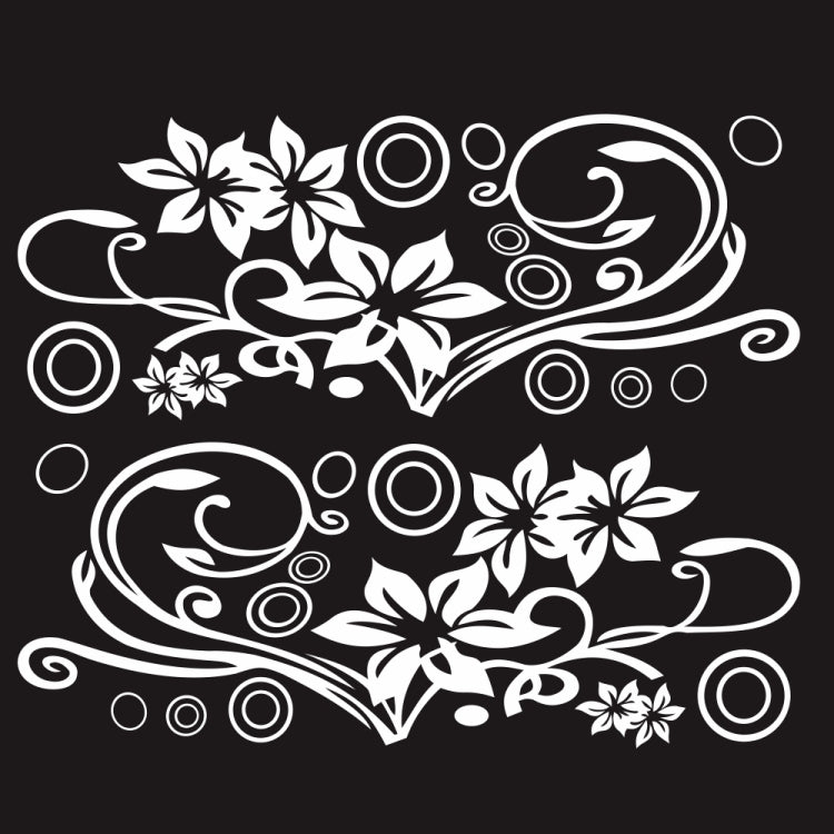 2 PCS/Set D-75 Flower Vine Pattern Car Modified Decorative Sticker(White) by buy2fix