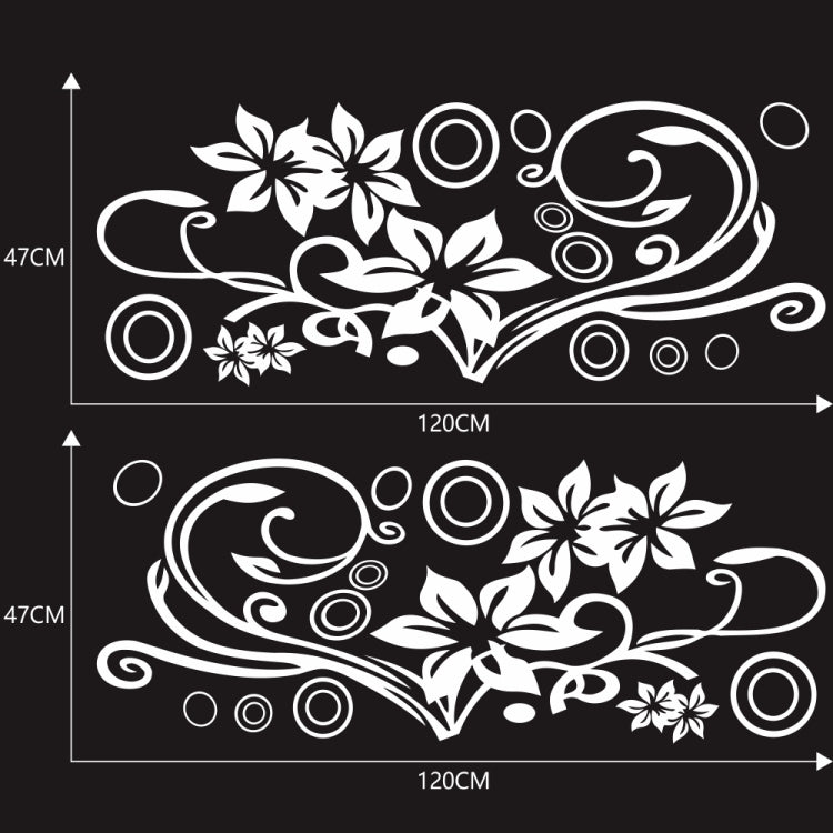 2 PCS/Set D-75 Flower Vine Pattern Car Modified Decorative Sticker(White) by buy2fix