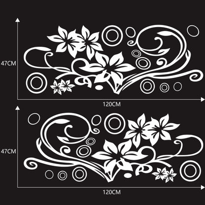 2 PCS/Set D-75 Flower Vine Pattern Car Modified Decorative Sticker(White) by buy2fix
