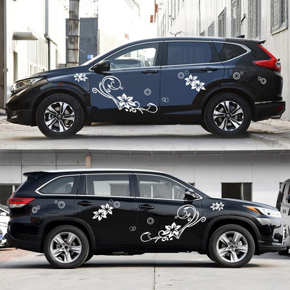 2 PCS/Set D-75 Flower Vine Pattern Car Modified Decorative Sticker(White) by buy2fix