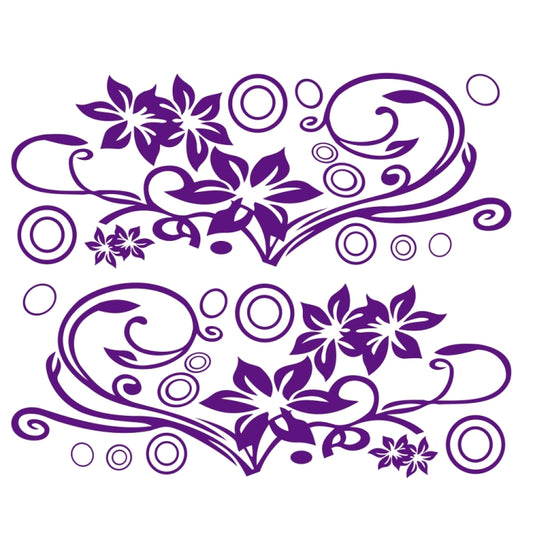 2 PCS/Set D-75 Flower Vine Pattern Car Modified Decorative Sticker(Purple) - Decorative Sticker by buy2fix | Online Shopping UK | buy2fix