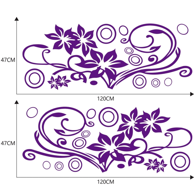 2 PCS/Set D-75 Flower Vine Pattern Car Modified Decorative Sticker(Purple) - Decorative Sticker by buy2fix | Online Shopping UK | buy2fix