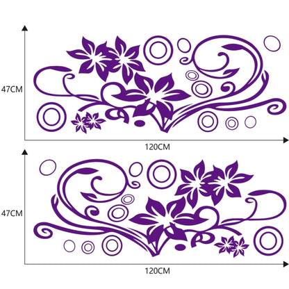 2 PCS/Set D-75 Flower Vine Pattern Car Modified Decorative Sticker(Purple) - Decorative Sticker by buy2fix | Online Shopping UK | buy2fix