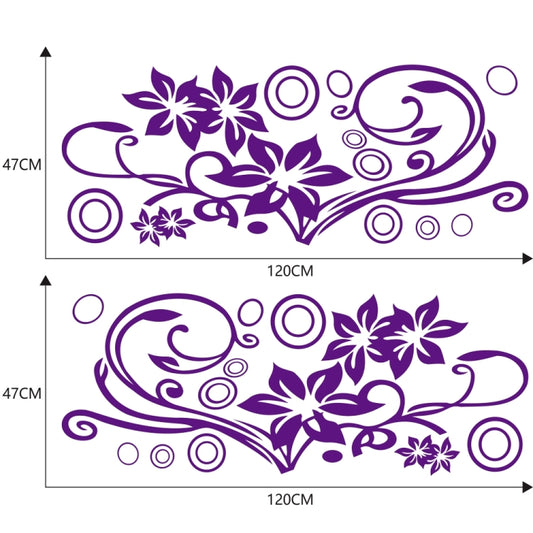 2 PCS/Set D-75 Flower Vine Pattern Car Modified Decorative Sticker(Purple) - Decorative Sticker by buy2fix | Online Shopping UK | buy2fix