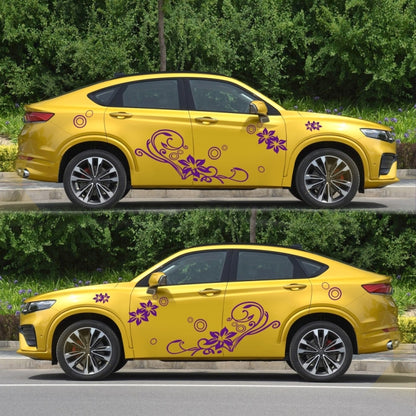 2 PCS/Set D-75 Flower Vine Pattern Car Modified Decorative Sticker(Purple) - Decorative Sticker by buy2fix | Online Shopping UK | buy2fix