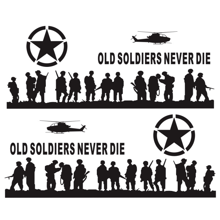 2 PCS/Set D-84 Old Soldiers Pattern Car Modified Decorative Sticker(Black) by buy2fix