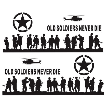 2 PCS/Set D-84 Old Soldiers Pattern Car Modified Decorative Sticker(Black) by buy2fix