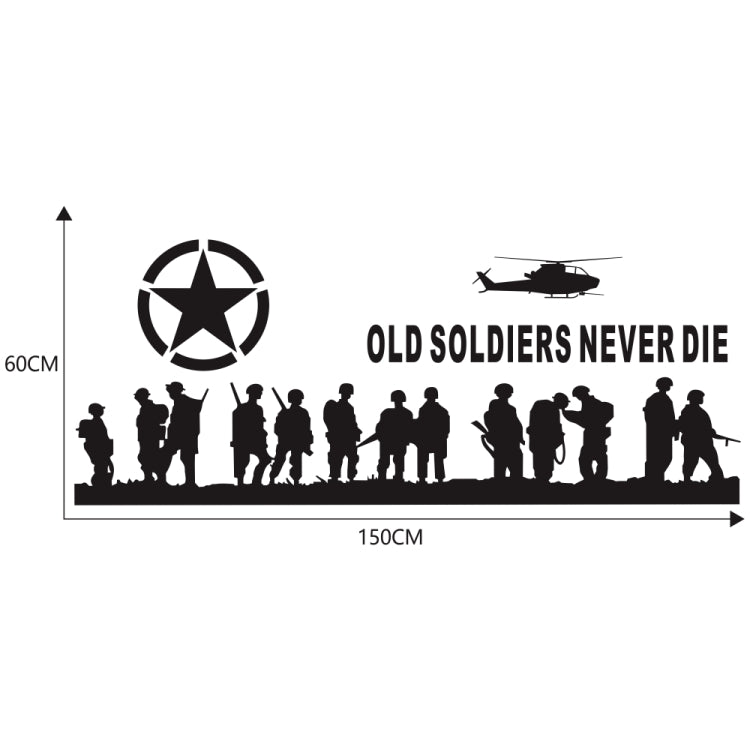 2 PCS/Set D-84 Old Soldiers Pattern Car Modified Decorative Sticker(Black) by buy2fix