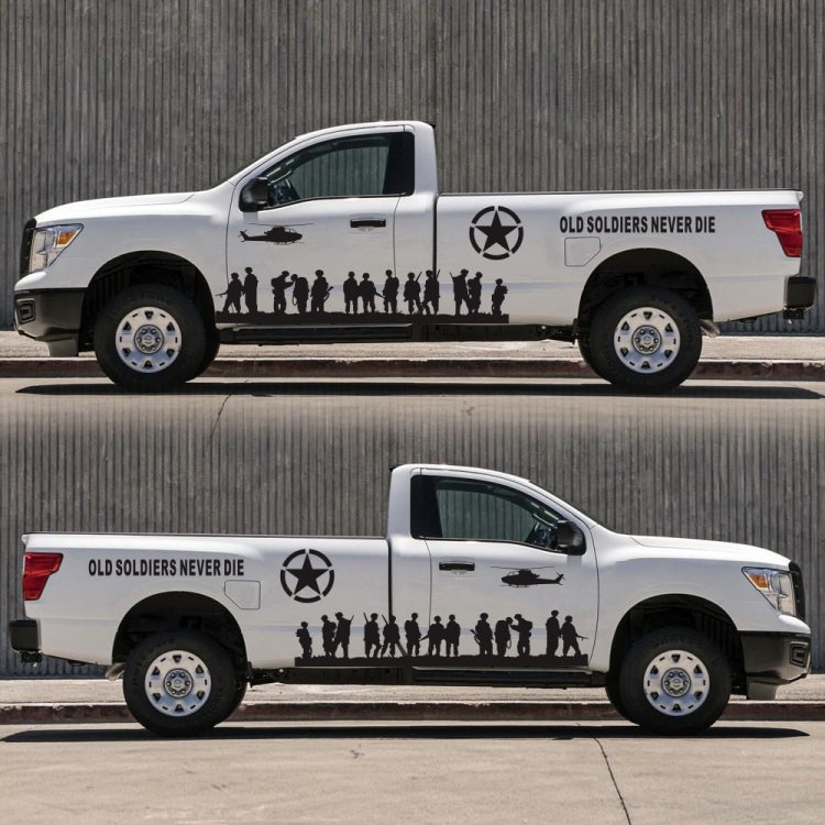 2 PCS/Set D-84 Old Soldiers Pattern Car Modified Decorative Sticker(Black) by buy2fix