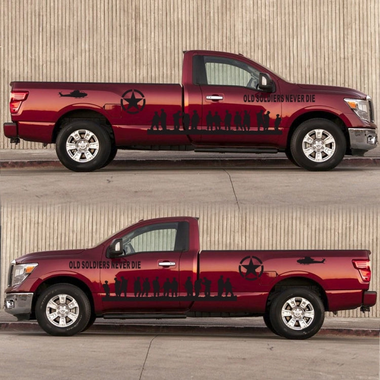 2 PCS/Set D-84 Old Soldiers Pattern Car Modified Decorative Sticker(Black) by buy2fix