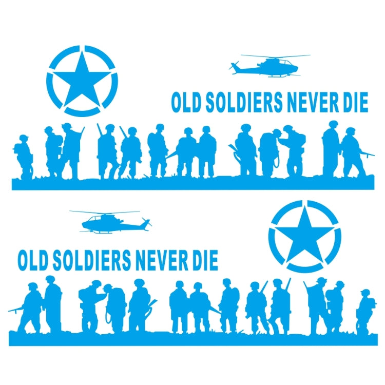2 PCS/Set D-84 Old Soldiers Pattern Car Modified Decorative Sticker(Blue) by buy2fix