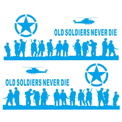 2 PCS/Set D-84 Old Soldiers Pattern Car Modified Decorative Sticker(Blue) by buy2fix