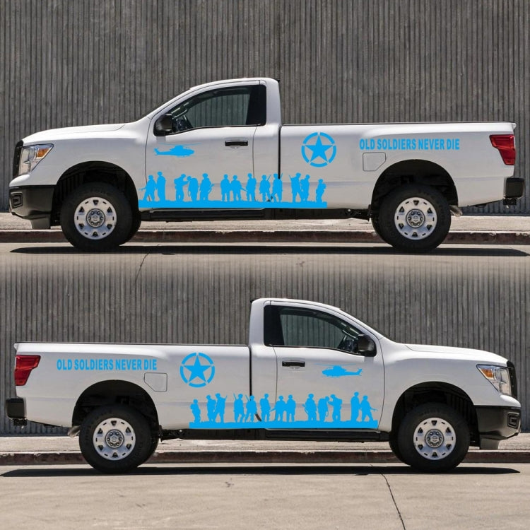 2 PCS/Set D-84 Old Soldiers Pattern Car Modified Decorative Sticker(Blue) by buy2fix