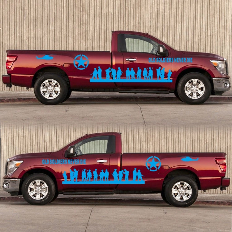 2 PCS/Set D-84 Old Soldiers Pattern Car Modified Decorative Sticker(Blue) by buy2fix