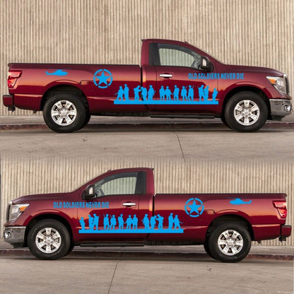 2 PCS/Set D-84 Old Soldiers Pattern Car Modified Decorative Sticker(Blue) by buy2fix