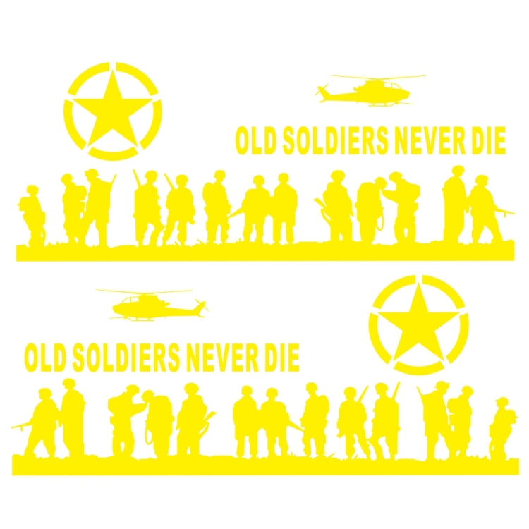 2 PCS/Set D-84 Old Soldiers Pattern Car Modified Decorative Sticker(Yellow) by buy2fix