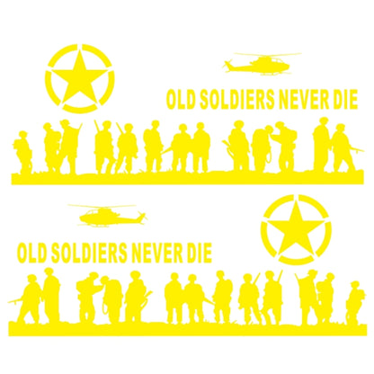 2 PCS/Set D-84 Old Soldiers Pattern Car Modified Decorative Sticker(Yellow) by buy2fix
