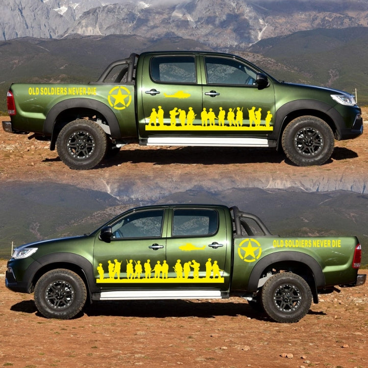 2 PCS/Set D-84 Old Soldiers Pattern Car Modified Decorative Sticker(Yellow) by buy2fix