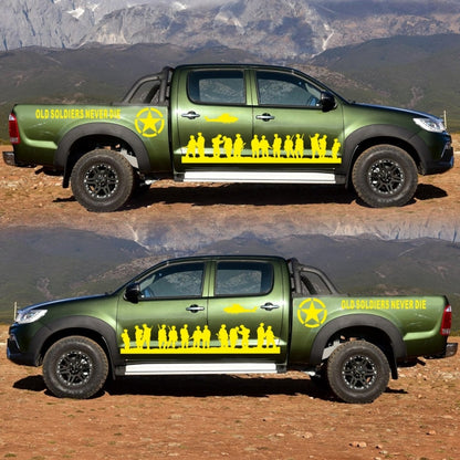 2 PCS/Set D-84 Old Soldiers Pattern Car Modified Decorative Sticker(Yellow) by buy2fix