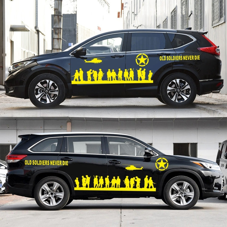 2 PCS/Set D-84 Old Soldiers Pattern Car Modified Decorative Sticker(Yellow) by buy2fix