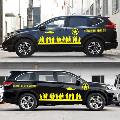 2 PCS/Set D-84 Old Soldiers Pattern Car Modified Decorative Sticker(Yellow) by buy2fix
