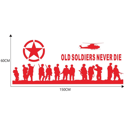 2 PCS/Set D-84 Old Soldiers Pattern Car Modified Decorative Sticker(Red) - Decorative Sticker by buy2fix | Online Shopping UK | buy2fix