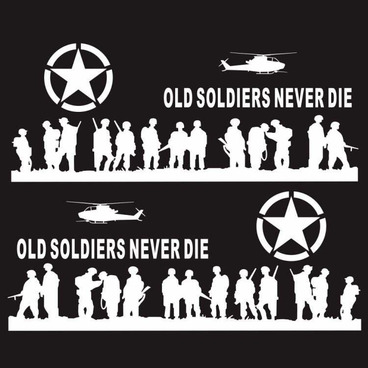 2 PCS/Set D-84 Old Soldiers Pattern Car Modified Decorative Sticker(White) by buy2fix